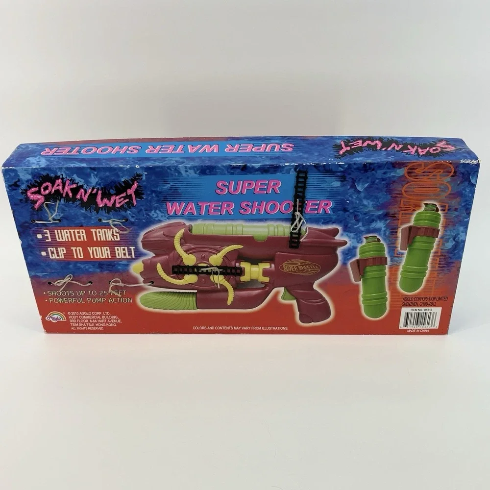 Rare New In Box Soak N' Wet Super Shooters Super Water Shooter Agglo Made n 2010